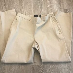 🌷Theory basic pull on pants twill zipper side pockets khaki women’s size 4 🌷